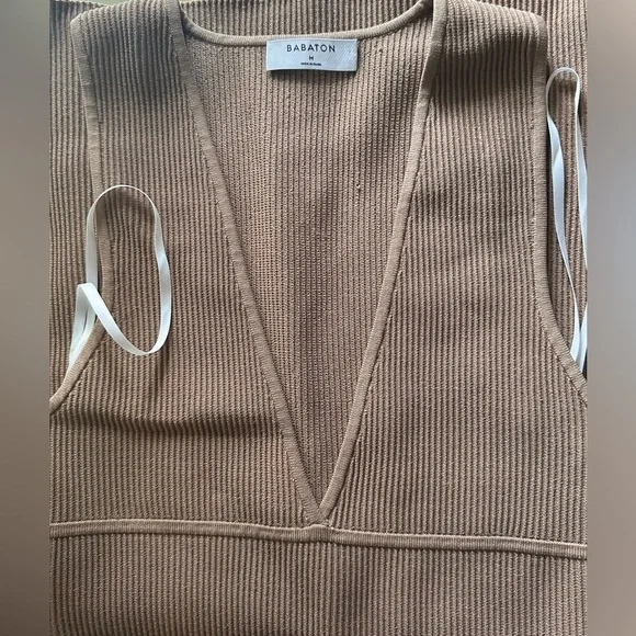 Babaton Tan Backless Ribbed Dress - Picture 4 of 6